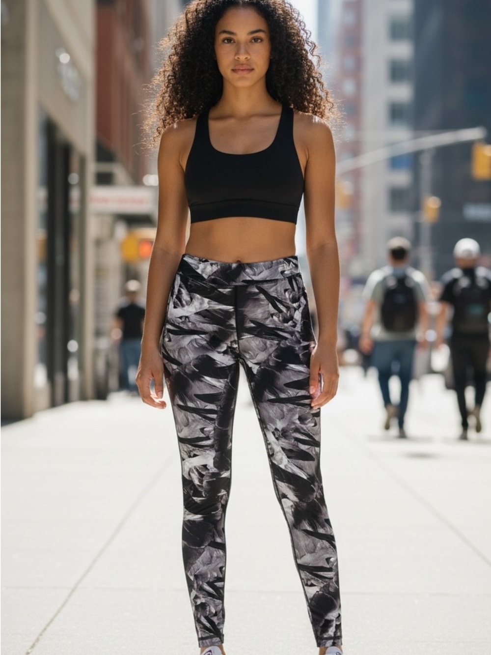Fila Sport Running leggings in Black, White